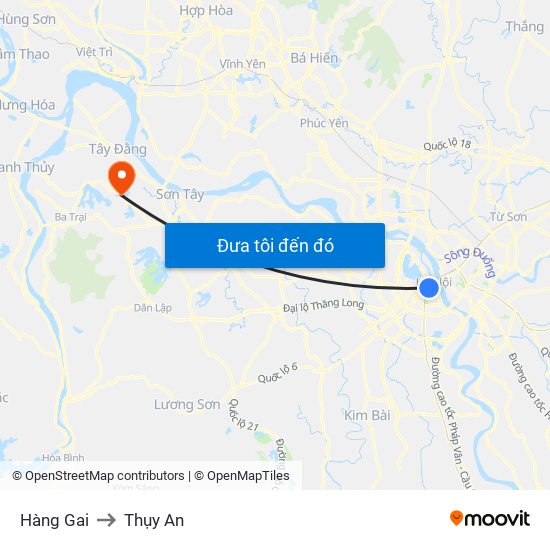 Hàng Gai to Thụy An map