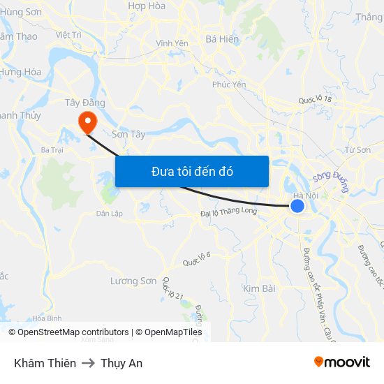 Khâm Thiên to Thụy An map