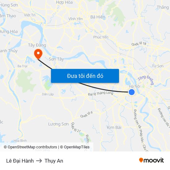 Lê Đại Hành to Thụy An map