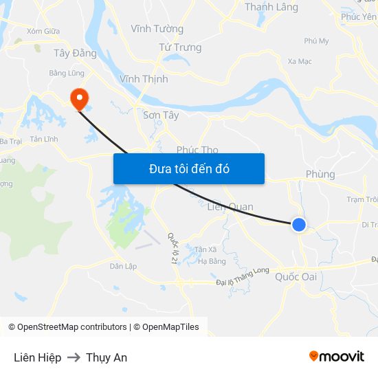 Liên Hiệp to Thụy An map