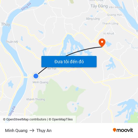 Minh Quang to Thụy An map