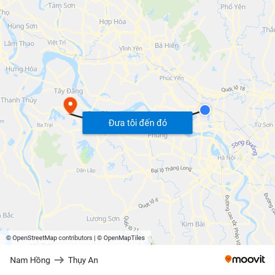 Nam Hồng to Thụy An map