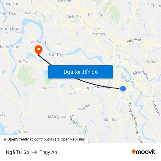 Ngã Tư Sở to Thụy An map