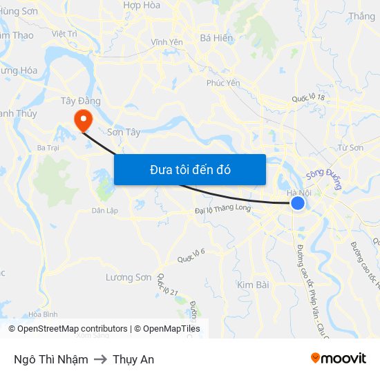 Ngô Thì Nhậm to Thụy An map