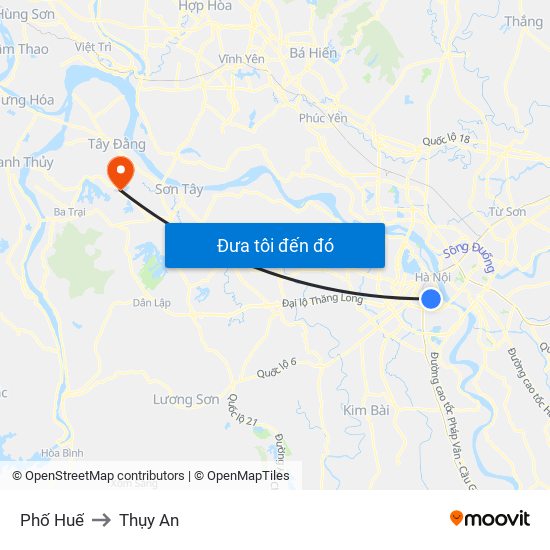 Phố Huế to Thụy An map