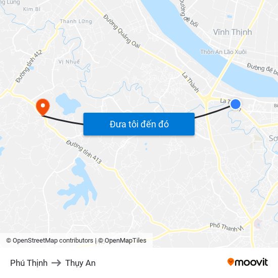 Phú Thịnh to Thụy An map