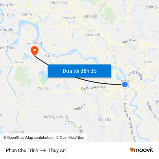 Phan Chu Trinh to Thụy An map