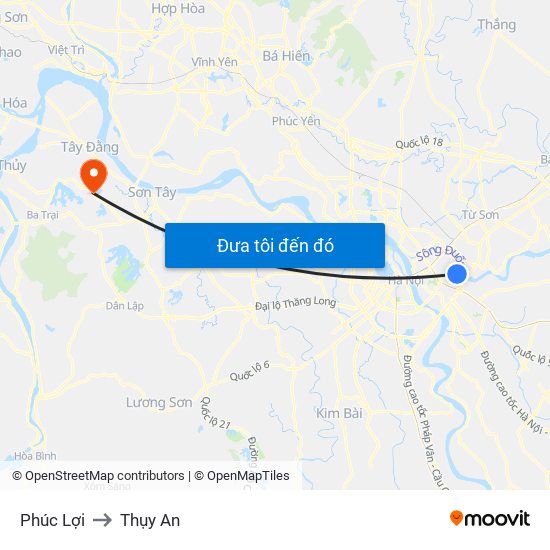 Phúc Lợi to Thụy An map