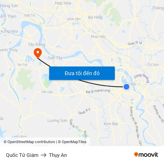 Quốc Tử Giám to Thụy An map