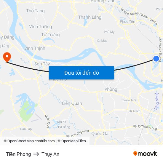 Tiền Phong to Thụy An map