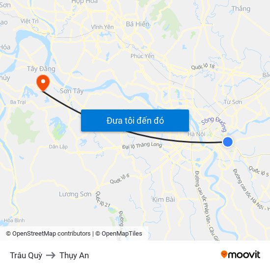 Trâu Quỳ to Thụy An map