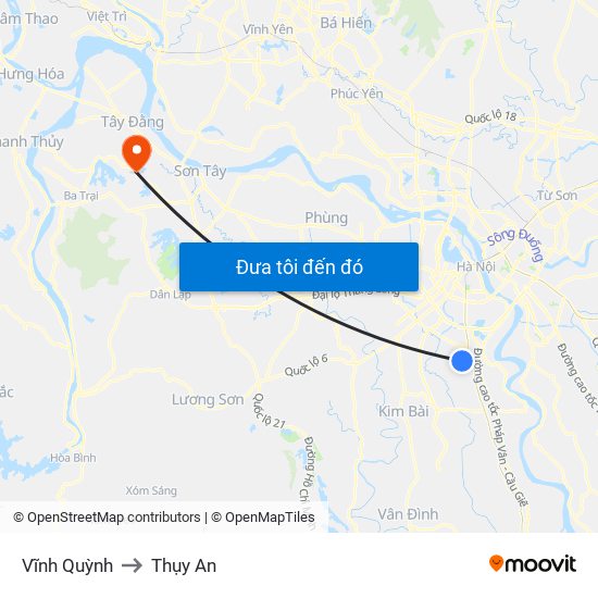 Vĩnh Quỳnh to Thụy An map