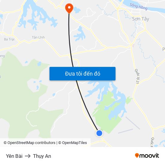 Yên Bài to Thụy An map