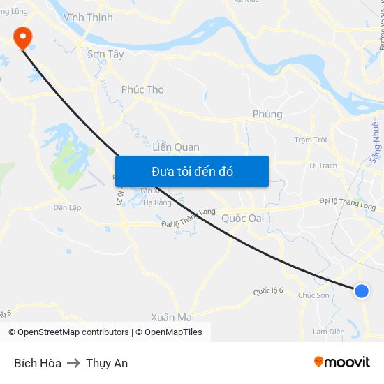 Bích Hòa to Thụy An map