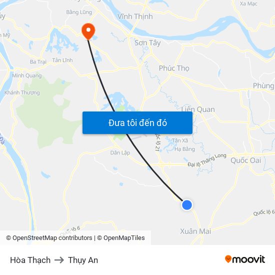 Hòa Thạch to Thụy An map