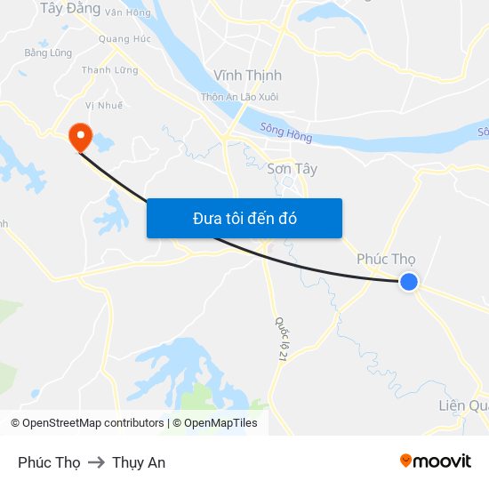 Phúc Thọ to Thụy An map