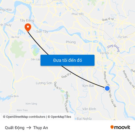 Quất Động to Thụy An map