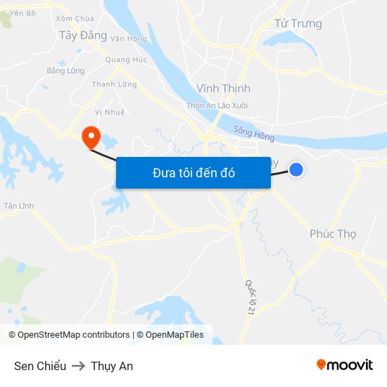 Sen Chiểu to Thụy An map