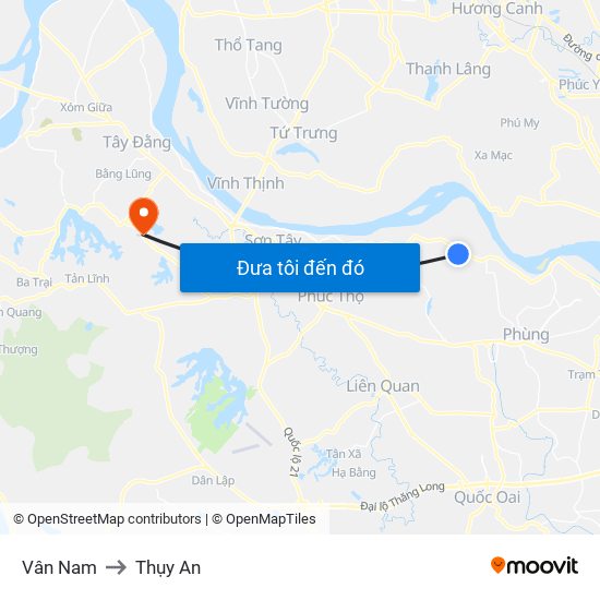 Vân Nam to Thụy An map