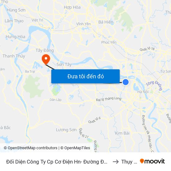 Đối Diện Công Ty Cp Cơ Điện Hn- Đường Đức Thắng to Thụy An map