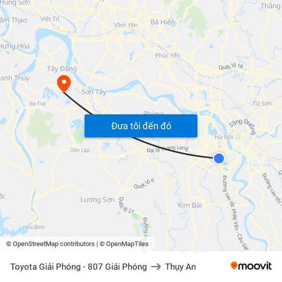 Toyota Giải Phóng - 807 Giải Phóng to Thụy An map