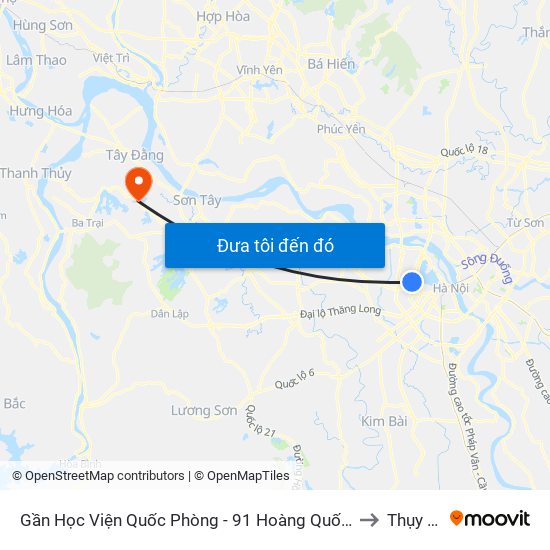 Gần Học Viện Quốc Phòng - 91 Hoàng Quốc Việt to Thụy An map