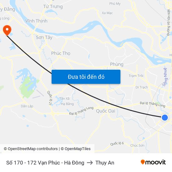 Số 170 - 172 Vạn Phúc - Hà Đông to Thụy An map