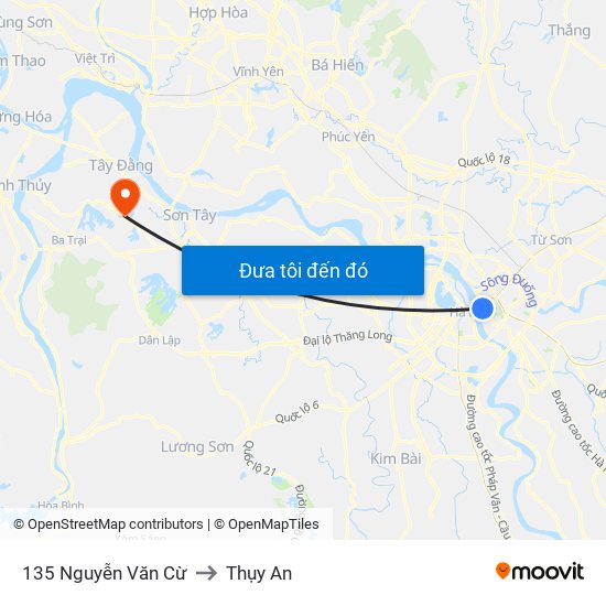 135 Nguyễn Văn Cừ to Thụy An map