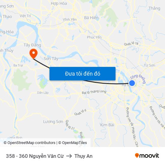 358 - 360 Nguyễn Văn Cừ to Thụy An map