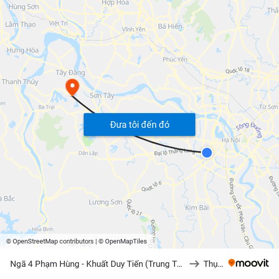 Ngã 4 Phạm Hùng - Khuất Duy Tiến (Trung Tâm Hội Nghị Quốc Gia) to Thụy An map