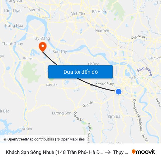 Khách Sạn Sông Nhuệ (148 Trần Phú- Hà Đông) to Thụy An map
