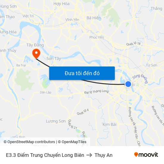 E3.3 Điểm Trung Chuyển Long Biên to Thụy An map
