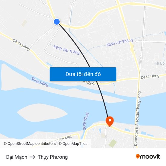 Đại Mạch to Thụy Phương map