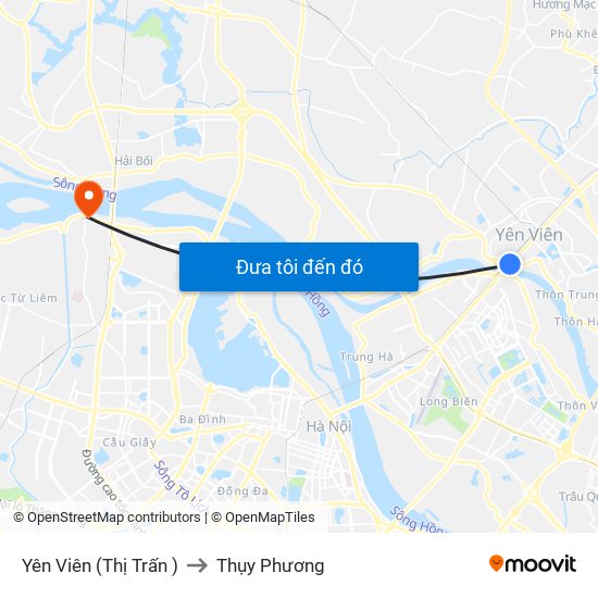 Yên Viên (Thị Trấn ) to Thụy Phương map