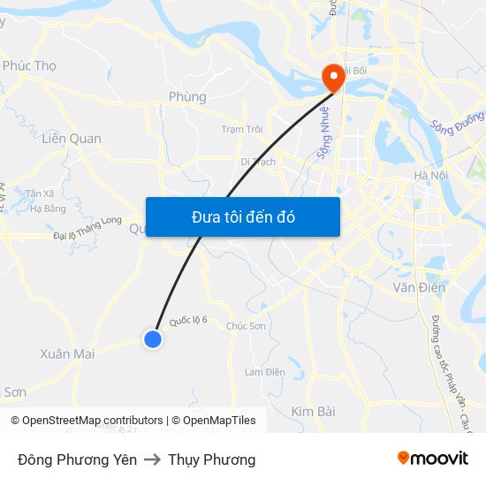 Đông Phương Yên to Thụy Phương map