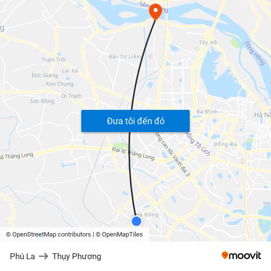 Phú La to Thụy Phương map