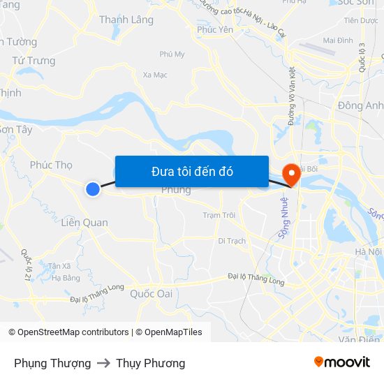 Phụng Thượng to Thụy Phương map