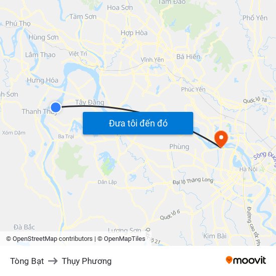 Tòng Bạt to Thụy Phương map