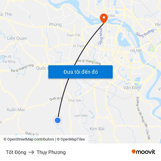 Tốt Động to Thụy Phương map