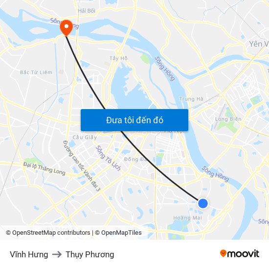 Vĩnh Hưng to Thụy Phương map