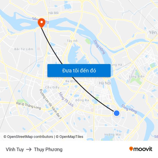 Vĩnh Tuy to Thụy Phương map