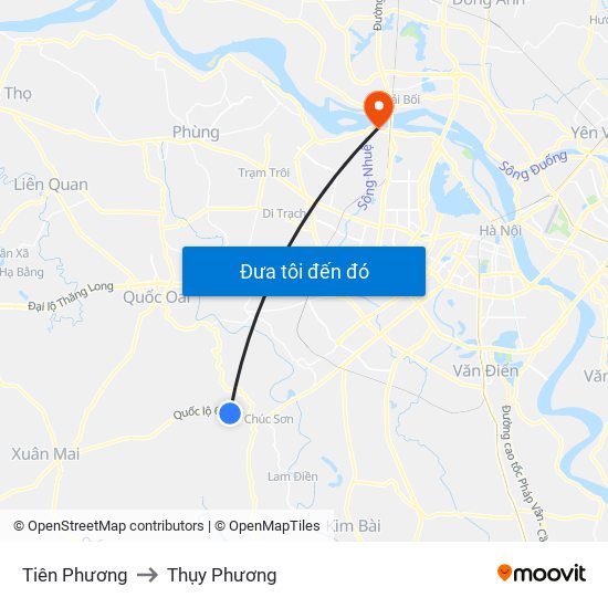 Tiên Phương to Thụy Phương map