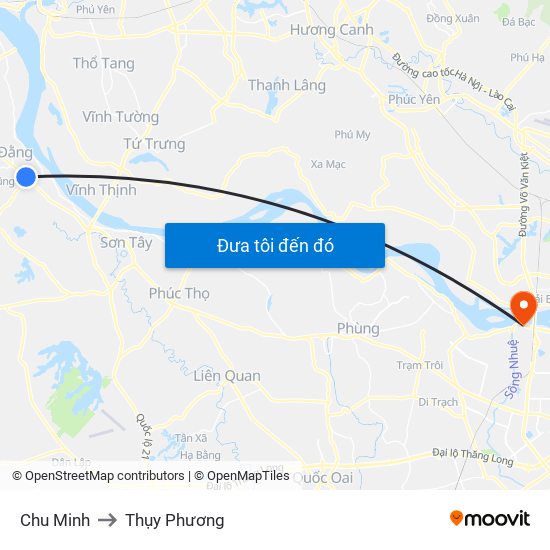 Chu Minh to Thụy Phương map