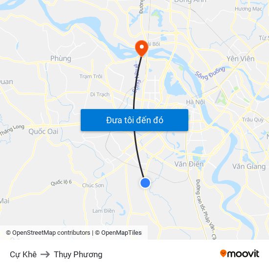 Cự Khê to Thụy Phương map