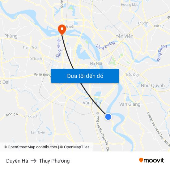 Duyên Hà to Thụy Phương map