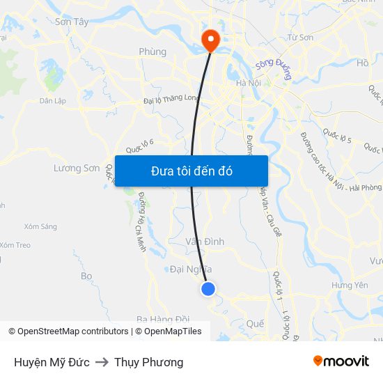 Huyện Mỹ Đức to Thụy Phương map