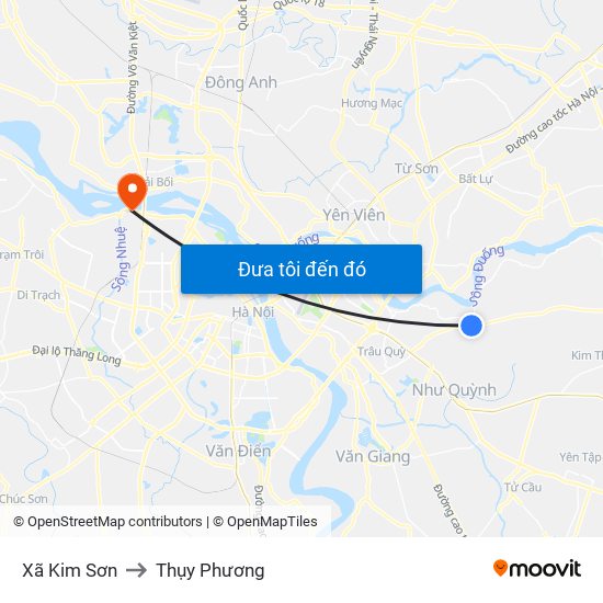 Xã Kim Sơn to Thụy Phương map