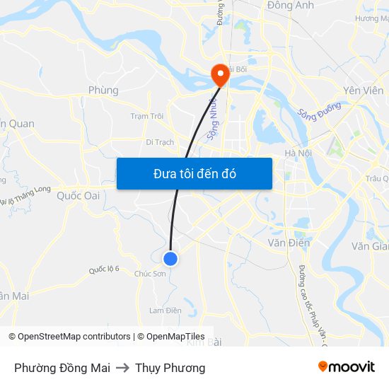 Phường Đồng Mai to Thụy Phương map