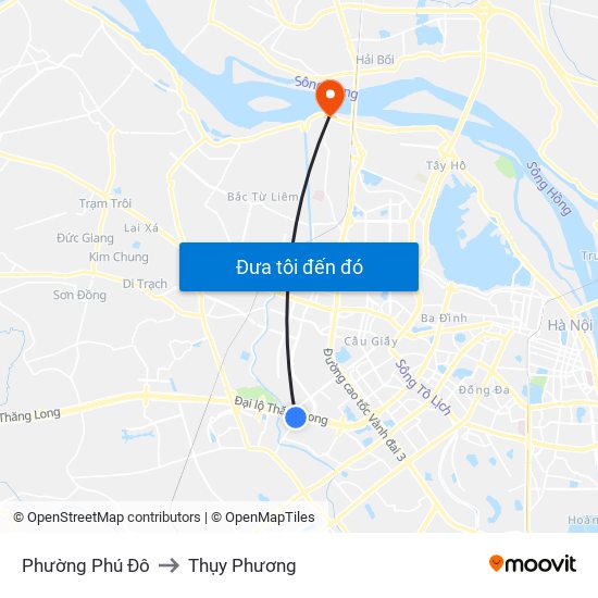 Phường Phú Đô to Thụy Phương map