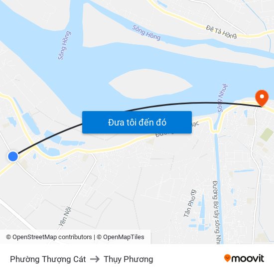 Phường Thượng Cát to Thụy Phương map